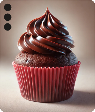 Um cupcake de chocolate